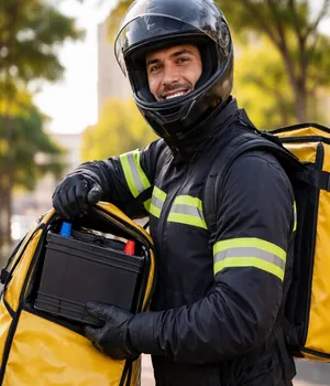Bateria automotiva da MR Baterias no Centro de Piracicaba, pronta para instalação.